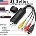 thumbnail image 1 of USB 2.0 Capture Card Video TV DVD VHS Audio Capture Card 3 in 1 Adapter, 1 of 7