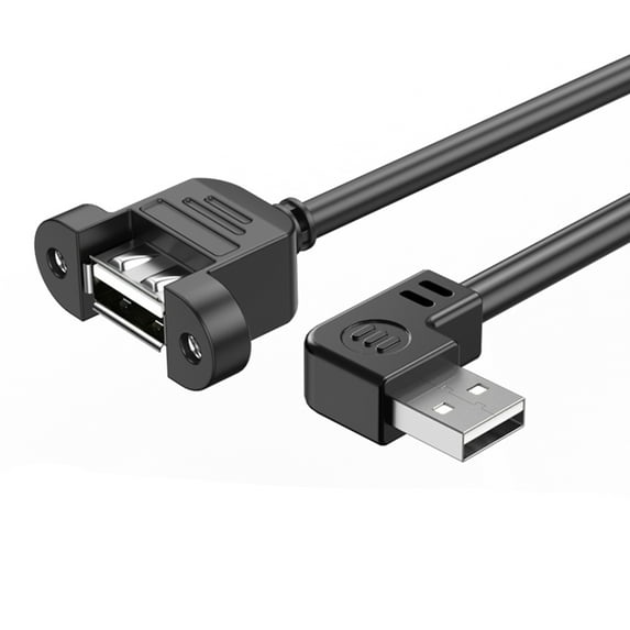 USB 2.0 Extendable Cable Male to Female Power Cord Adapter Wire Line with Screw Panel Mount for use in Tight Space