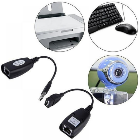 USB 2.0 Extender to RJ45 Over Cat5, 5E, 6, 7 Ethernet Extension Cable