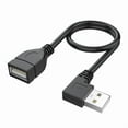 thumbnail image 1 of USB 2.0 Extension Cable 480Mbps 90 Degree Right/Left/Up/Down Angles Charging Cable Space Saving Black, 1 of 11