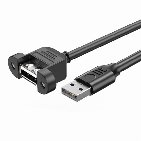 USB 2.0 Extension Cable 90 Degree /Straight Head Male to Female Cord Wire with Screw Panel Mount for Mouse Keyboards