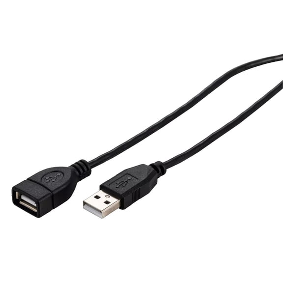 USB 2.0 Extension Cable A Male to A Female Black 2-pack of 15 ft High Speed Data Transfer Charger Cord, Cables Direct Online
