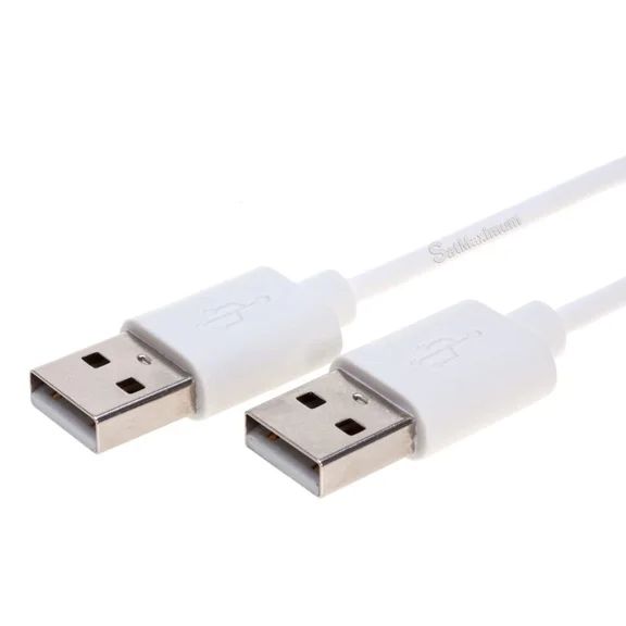 USB 2.0 Cable A Male to A Male, High-Speed Cord, 15FT USB Data Transfer & Charging Lead, Compatible with PC, Laptop, Printer, Keyboard, Mouse, Console, HDTV, Camera, Hub, White, 10-Pack, Cables Direc