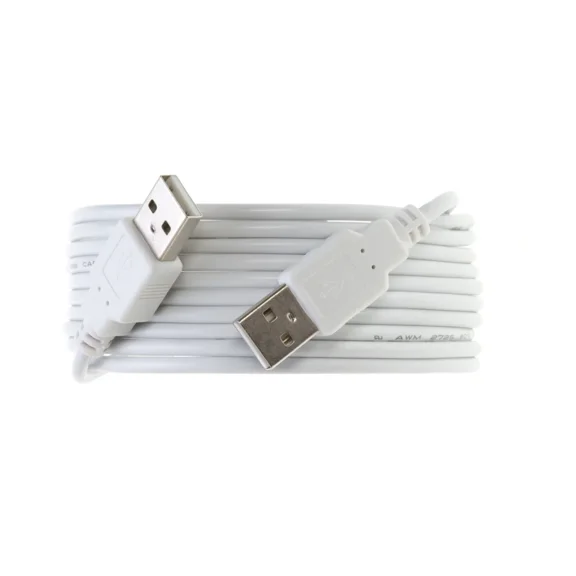 USB 2.0 Cable A Male to A Male, High-Speed Cord, 3FT USB Data Transfer & Charging Lead, Great for PC, Laptop, Printer, Keyboard, Mouse, Console, HDTV, Camera, Hub - White, 5 Pack
