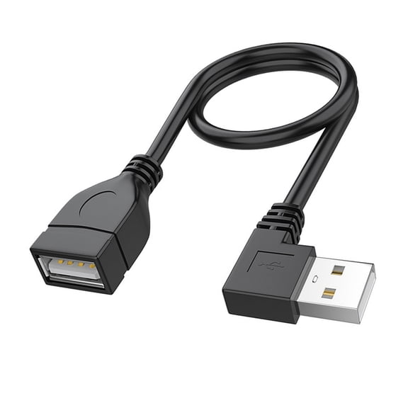 USB 2.0 Extension Cable Male to Female 90 Degree Angled Line Supports Charging and Data Transfer for Various Devices