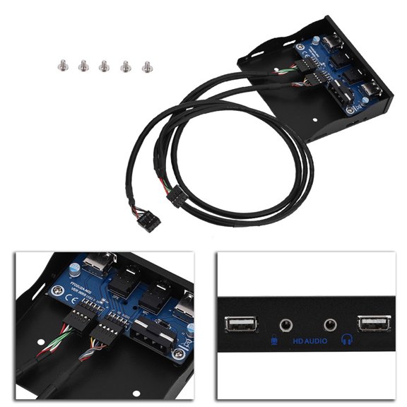 USB 2.0 Floppy Drive Bay Panel, Fast Data Transfer, Mic/Audio, Metal Build For Long,Lasting Use