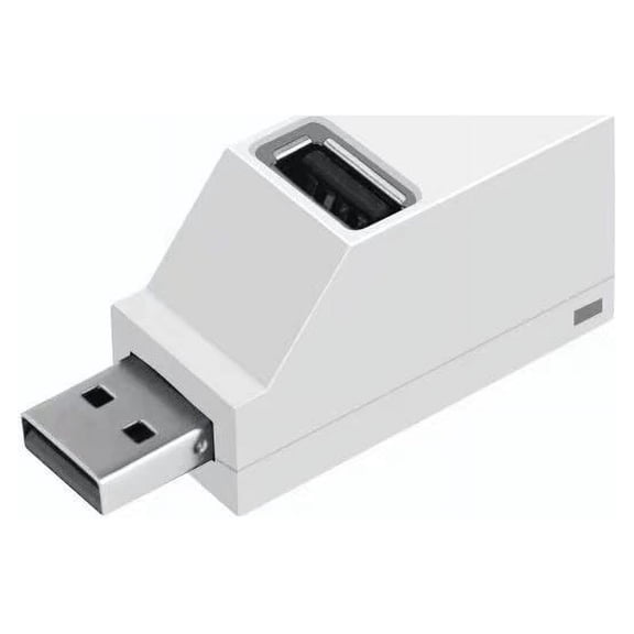 USB 2.0 HUB Adapter Extender Mini Splitter Box 3 Ports for PC Laptop Mobile Phone High Speed U Disk Reader,White