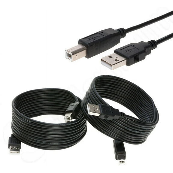 USB 2.0 High Speed Cable A Male to B Male Printer Scanner Cord, Data Transfer & Charging Wire Compatible with HP, Canon, Epson, Brother, Dell, Samsung, Lexmark, Laptop & PC, 10ft