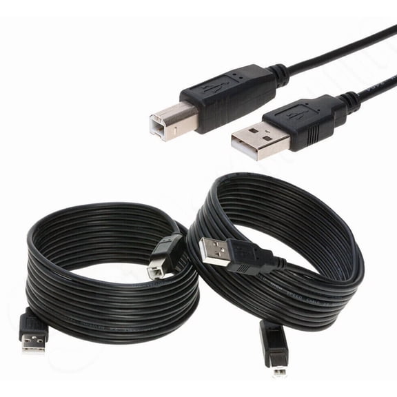 USB 2.0 Cable A Male to B Male Printer Scanner Cord, Data Transfer & Charging Wire Compatible with HP, Canon, Epson, Brother, Dell, Samsung, Lexmark, Laptop & PC, 6ft 15-Pack, Cables Direct Online
