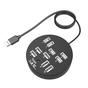 USB 2.0 Hub 10 Port Circular Expansion Dock Charging Adapter For Office And Entertainment Use Multiple Port Connection