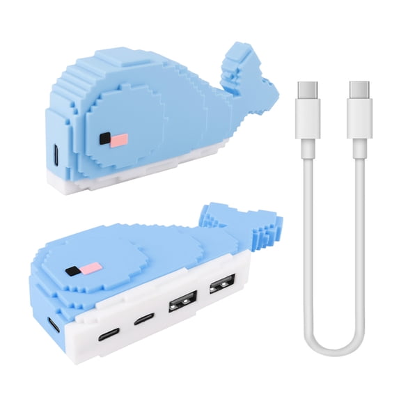 USB 2.0 Hub, 4 Ports USB-A & USB Type-C Splitter USB Expander for Mouse, Keyboard, Flash Drive, U Disk, Printer Compatible with Laptop, Desktop PC, Android Phone