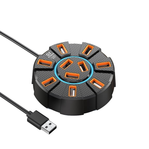 USB 2.0 Hub Data Transfer Expander with Ambient Light 120cm Cable USB Extension