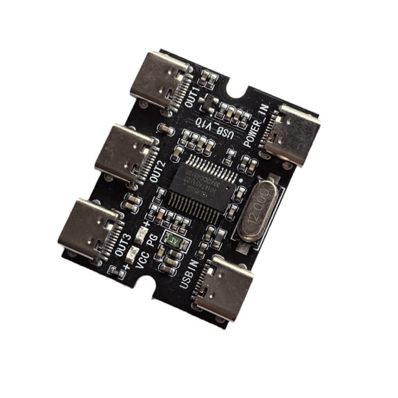 USB 2.0 Hub Expansion Module, 1 in 3 Out Type C USB Expander USB Hub Board Interface Transfer Development Board
