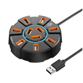 USB 2.0 Hub Multi Splitter Adapter 5Gbps High Speed USB Splitter Power Adapter Multiple Expander for PC Laptop, 10 Ports,1 * USB 2.0 Hub,Black