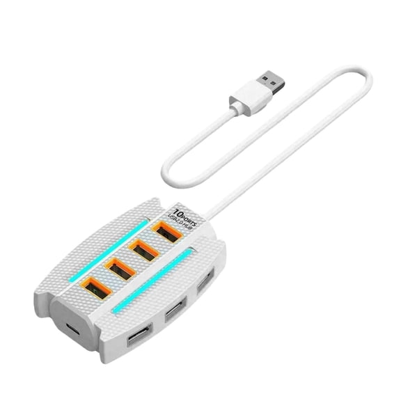 USB 2.0 Hubs USB Docking Station Expansion Dock 10 Port Data Transfer Expander USB Expander USB Extension for Keyboard