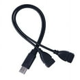thumbnail image 1 of USB 2.0 Male 1-To-2 Dual USB Female Splitter Hub Cord Adapter Converter Black, 1 of 5