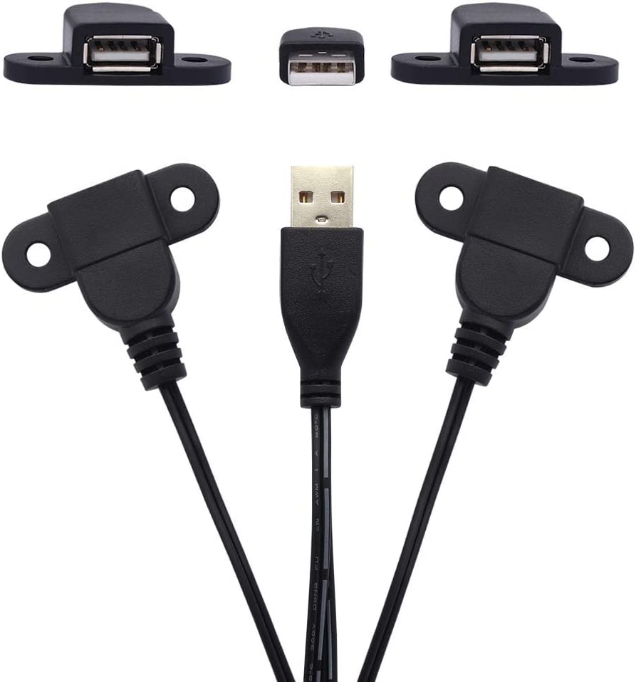 USB 2.0 Male to Dual Female Charging Extension Cable, Furniture