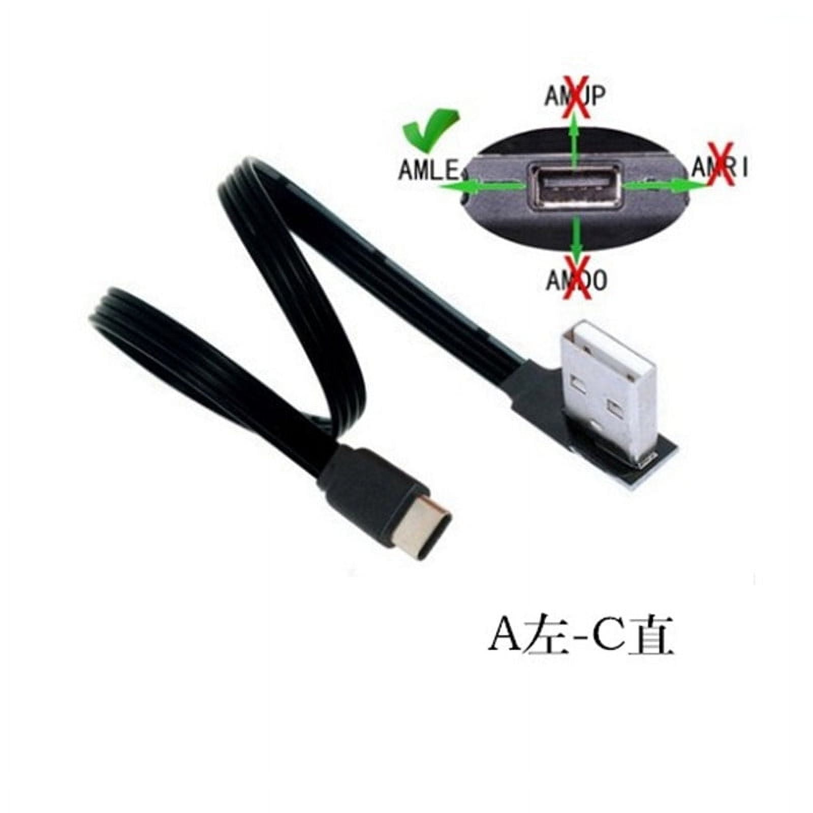 USB 2.0 Male Up & Down Left & Right Angled 90 degree to Type-c male ...