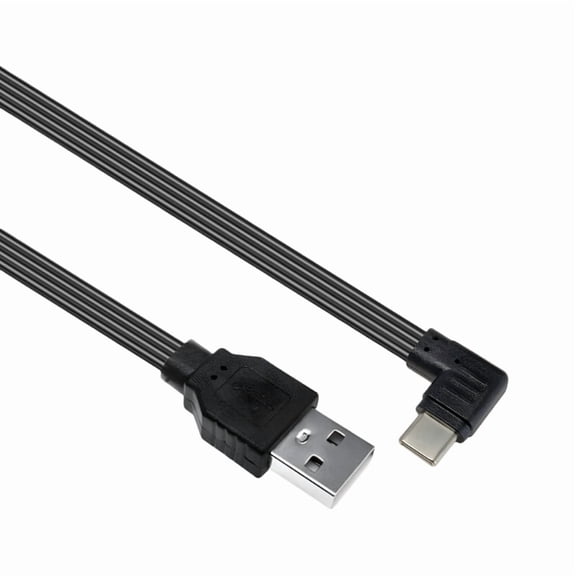 USB 2.0 Male to USB C Data Cord Straight Head/90 Degree Angled Flat Cable For Tablet Phones 480Mbps Data Transfer
