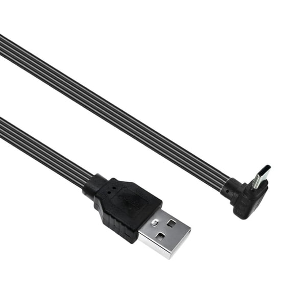 USB 2.0 Male to USB C Data Cord Straight Head/90 Degree Angled Flat Cable For Tablet Phones 480Mbps Data Transfer