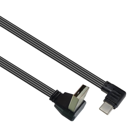 USB 2.0 Male to USB C Data Cord Wire Straight Head/90 Degree Bend Flat ...