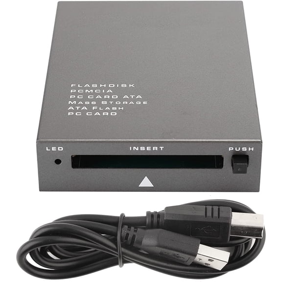 USB 2.0 PCMCIA Card Reader, USB2.0 Interface to PC Card ATA, PCMCIA, PC Card Memory Card Reader Support 20MB-20G, Plug and Play, Hot Swap