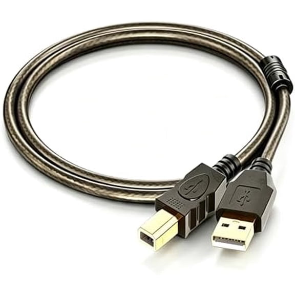 USB 2.0 Printer Cable, 3.3ft, A to B, Double Shielded, Gold-Plated Connectors, for HP, Canon, Epson, Brother, Lexmark Printer and Scanner