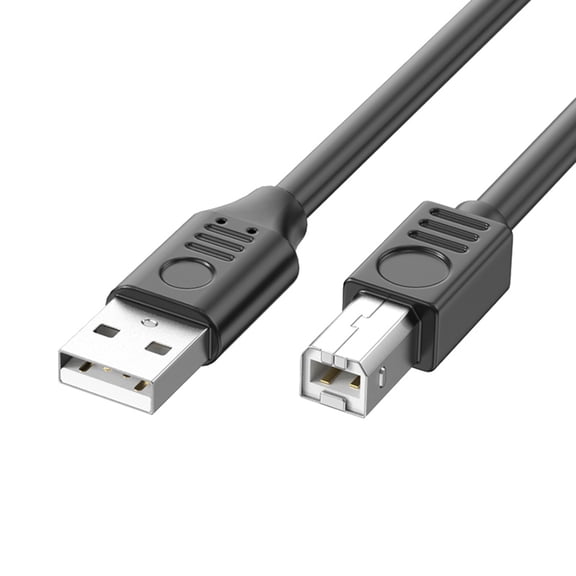 USB 2.0 Printer Connection Cable with Foil & Braided Shielding Long Reaches 90Degree Elbow for Fast Data Transmissi