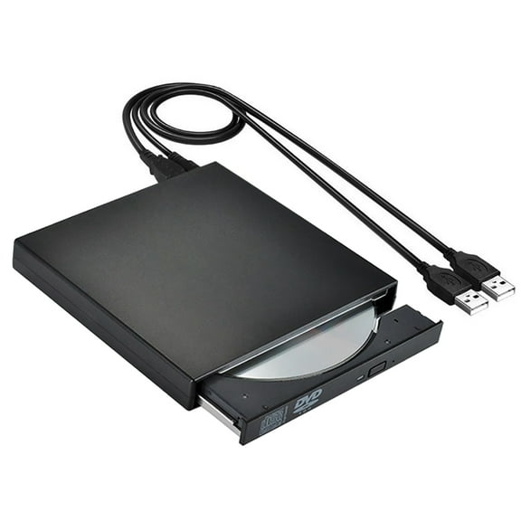USB 2.0 Slim Writer/Burner/Rewriter/CD ROM External DVD Drive for PC Laptop,Black