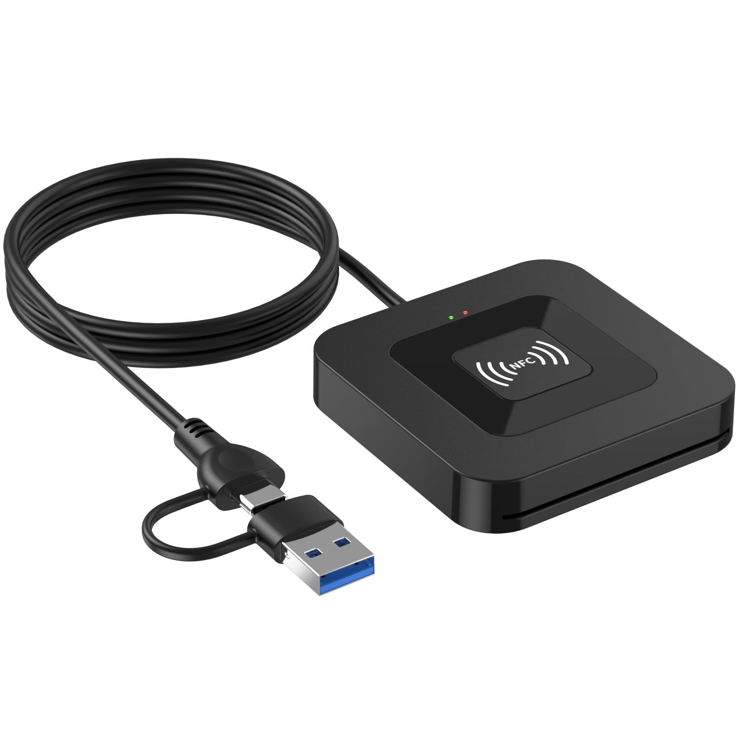 USB 2.0 Smart Card Reader + NFC 2-in-1 IC Card Reader - Walmart.com