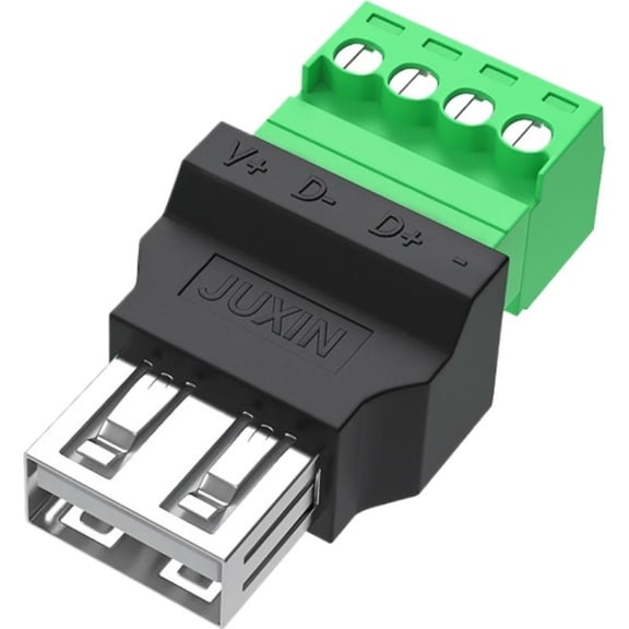 USB 2.0 Solderless Connector for DIY Projects, Screw Terminal Adapter for USB Cable Repair and Extension, Plug and Play for Keyboard, Mouse, Phone, and More
