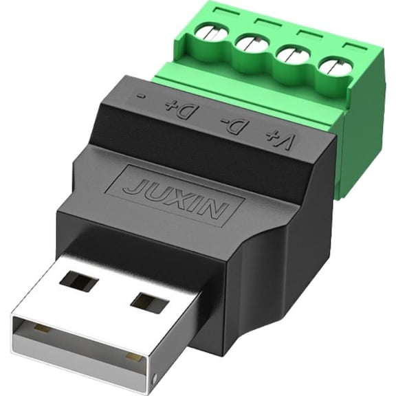 USB 2.0 Solderless Connector, Screw Terminal Adapter for DIY Cable Repair and Extension, Male Plug