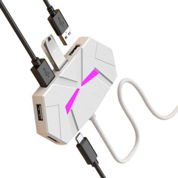 USB 2.0 Splitter 7 Port USB Adapter With Fast and Stable Data Transfer Shielded Cable Support Type C Port Charging