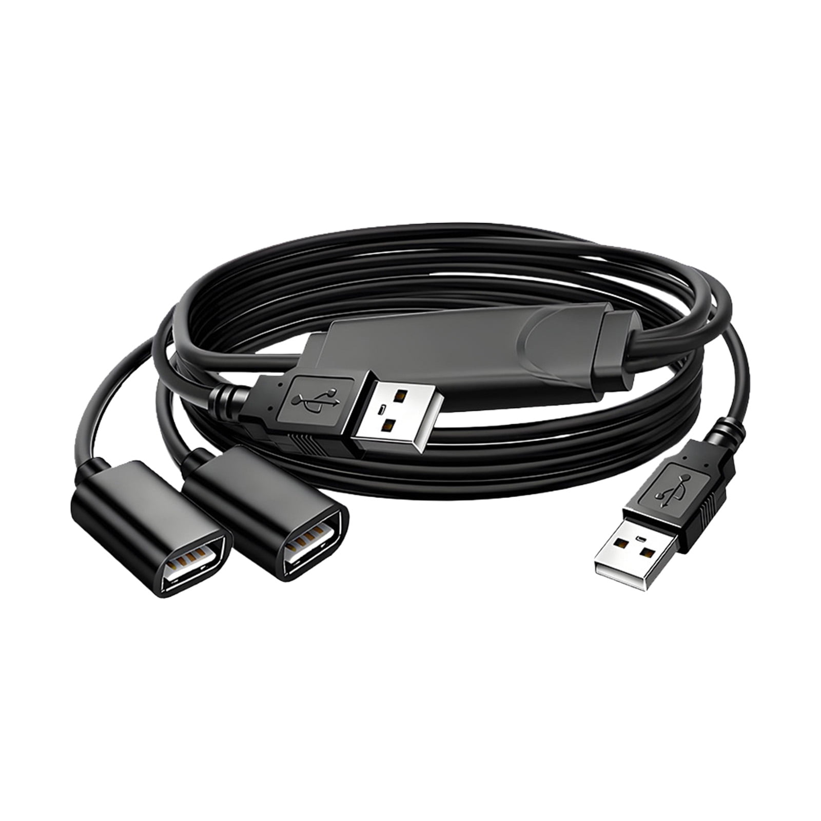 USB 2.0 Splitter Cable 1 Male to 2 Female Ports for Webcam & Mic Sync in Video Conferencing