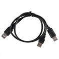 thumbnail image 1 of USB 2.0 Type A Male to Dual USB A Male Y Splitter Cable Cord Black, 1 of 5