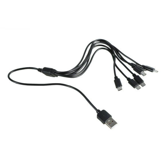 USB 2.0 Type A to 6 in 1 USB 5Pin Splitter Cable Multiple Charging Adapter Cord for Cellphone Tablets Charging Cord