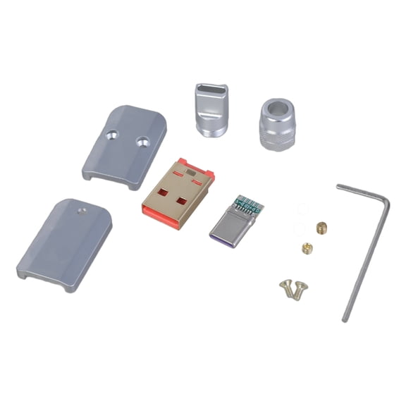 USB 2.0 Type C Male Plug Connector DIY Kit 65W Fast Charging 480Mbps Data Transmission for Charging Cable Data Cord