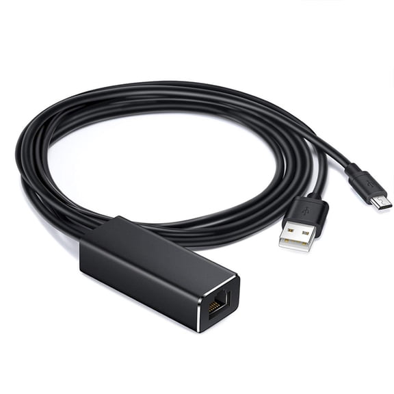 USB 2.0+USB 5pin to Ethernet Adapter 10/100Mbps Converter for TV Stick Accessory