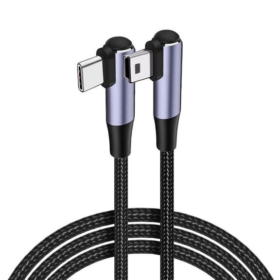 USB 2.0 USB C To USB Data Transfer Cable, Right Angled Connectors Cord for Cameras and Game Controllers