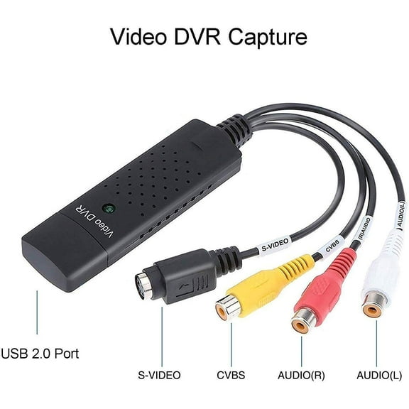 USB 2.0 Video Audio Capture Card Device Adapter VHS VCR TV to DVD Converter Support Win 2000/Win Xp/Win Vista/Win 7/Win 8/Win 10