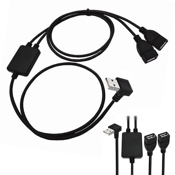 USB 2.0 Y-Splitter Cable Straight Connector with Double Charging & Data Ports for Mouse Keyboard Fans & UBS Lights