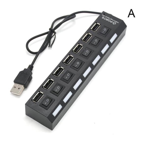 USB 2.0 hub charger switch distributor power AC adapter 7 Port PC SSZM L0V8