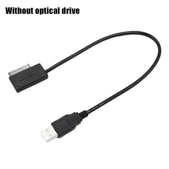 USB 2.0 to Slimline SATA 7+6 13pin Laptop CD DVD Optical Adapter Drive R6I6