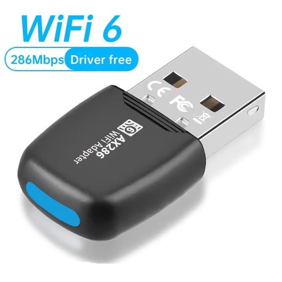 USB 286Mbps WiFi6 Wireless Adapter, Suitable for Desktop and Laptop Computers, 2.4GHz Strong Penetration, More Long Transmission Range, Only Windows/7/10/11, Plug and Play, No Driver Required
