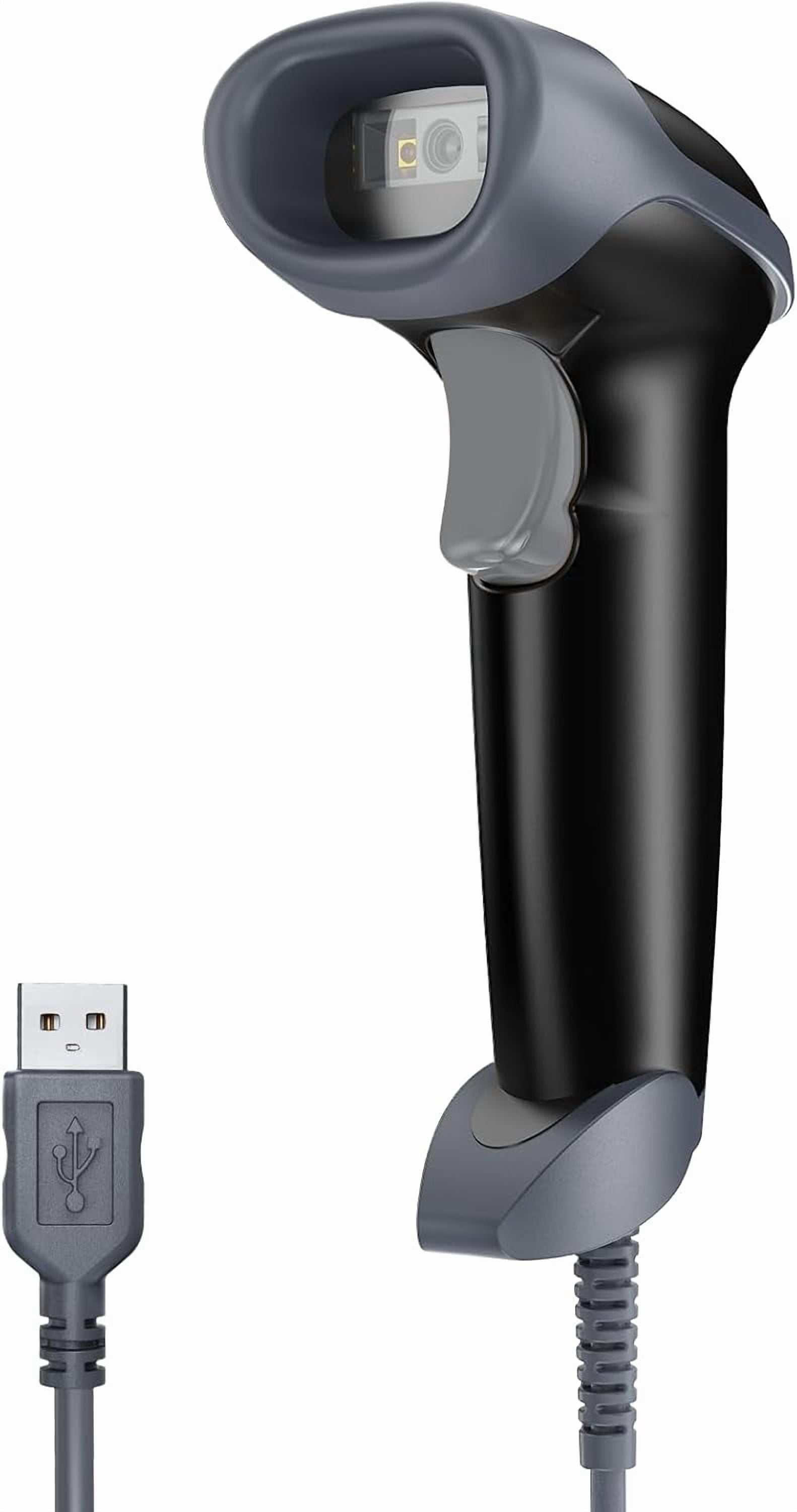 USB 2D Handheld Wired Barcode Scanner, Automatic QR Code Scanner PDF417 Data Matrix Bar Code Reader with USB Cable for POS Mobile Payment, Convenience Store, Warehouse, Supermarket