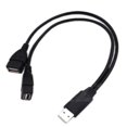 thumbnail image 1 of USB 2in1 Male Two Female Data Cable Compact Design Fast Charging and Data Transfer for Multiple Devices, 1 of 5