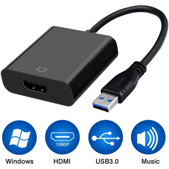 USB 3.0/2.0 to HDMI Adapter, Multi-Display Video Converter for Desktop Laptop PC Windows 7/8/10