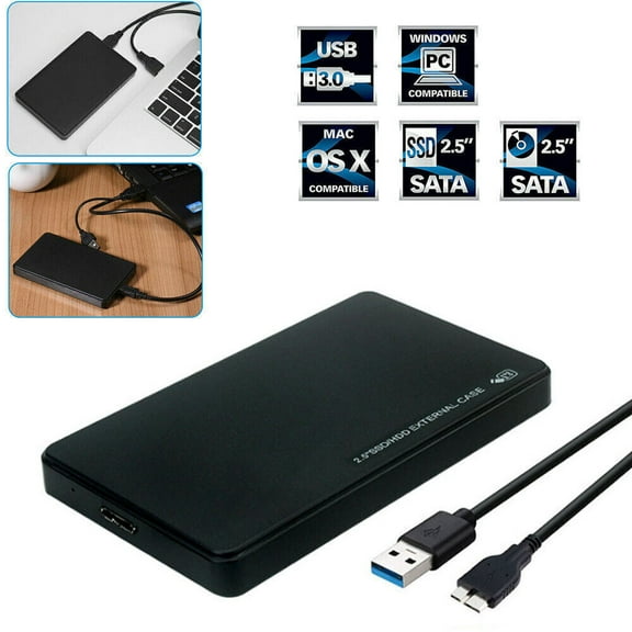 USB 3.0 2TB SATA SSD External Hard Drive Portable Desktop Mobile Hard Disk Case