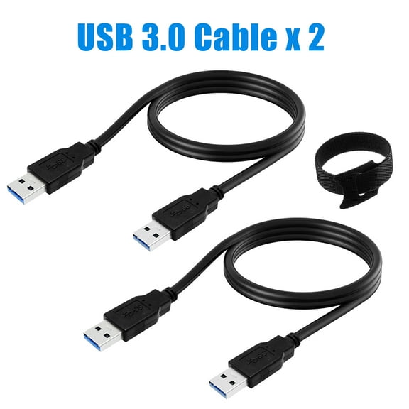 USB 3.0 A to A Male Cable 1m/ 3.3FT x 2 Pack, Male to Male, 2pcs 5Gbps USB Cord For KVM Switch USB Peripheral Enclosures, Keyboard,Mouse,Flash Drive,Hard Drive PC Laptop Computer,Printer,Xbox