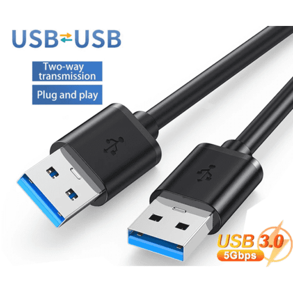 USB 3.0 A Male to A Male Cable Data Transfer Super Speed Power Charger Metal 6FT